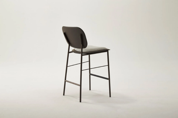 VINTAGE - High fabric stool with leather details by Casa Covre - view 3